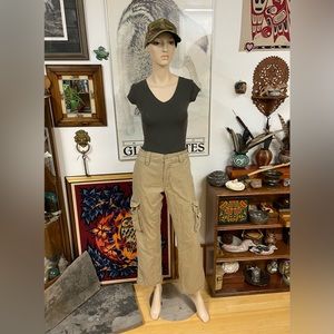 Cotton Cavas Cargo Pants with Plaid Flannel Liner